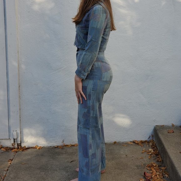 vintage 1970s patchwork suit - Picture 4 of 11